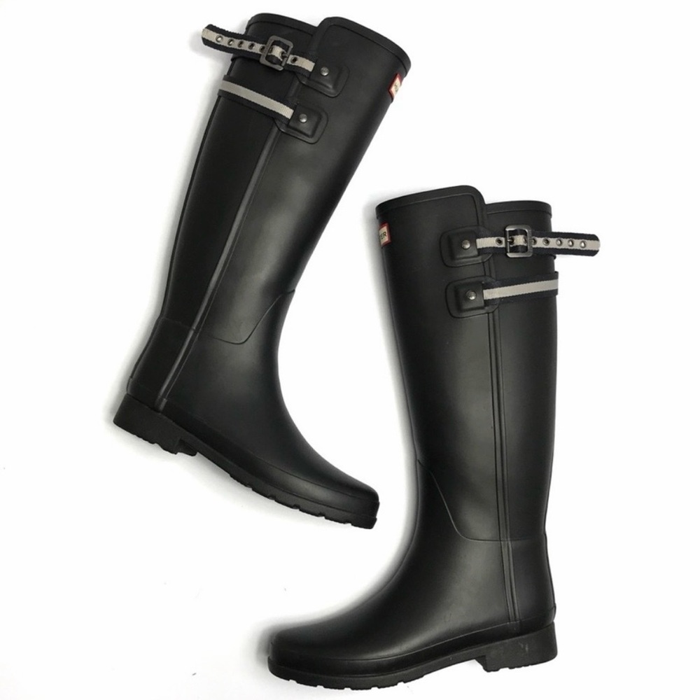 NEW IN BOX HUNTER Women’s Refined Webbing Back Strap Rain Boots
